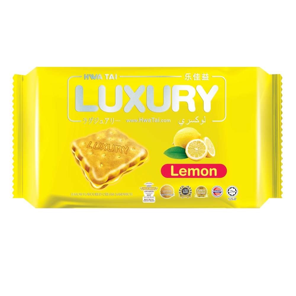 Hwa Tai Luxury Lemon Flavoured Cream Sandwich 10 Pkts 200g Shopifull